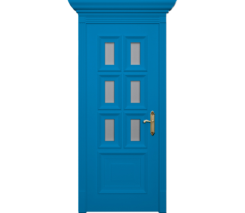 Дверь межкомнатная со стеклом Неаполь ДО1 голубая