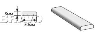 Притворная планка 2000*30*8 Virgin (Модерн)