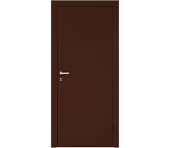 Влагостойкая дверь ПВХ EtaDoor глухая коричневая одностворчатая с алюминиевой кромкой